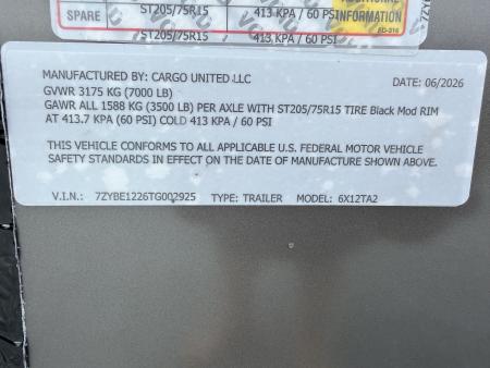 New 2026 Cargo United 6X12 TA BLACKOUT Cargo / Enclosed Trailer