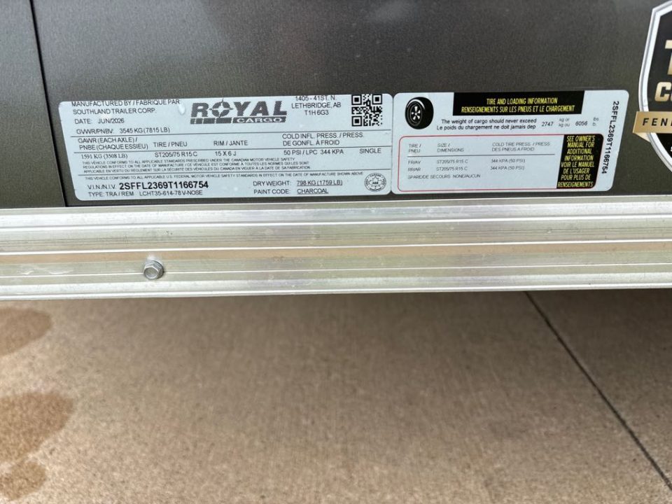 New 2026 SOUTHLAND TRAILER CORP. LCHT35-614V-78R Cargo / Enclosed Trailer