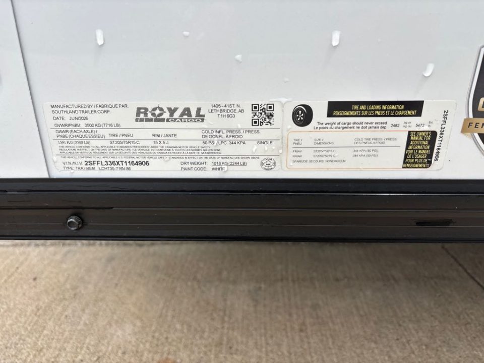 New 2026 SOUTHLAND TRAILER CORP. LCHT35-716V-86R Cargo / Enclosed Trailer