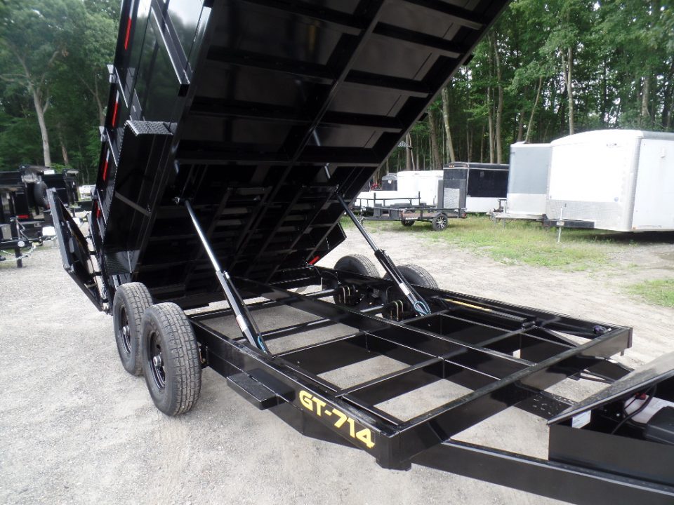 New GRIFFIN BRAND , 14 FT, Dump Trailer 7X14X4'High Sides 14,000 lb. GVWR, Griffin Brand. Triple Frame, Ramps