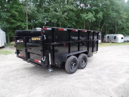 New GRIFFIN BRAND , 14 FT, Dump Trailer 7X14X4'High Sides 14,000 lb. GVWR, Griffin Brand. Triple Frame, Ramps