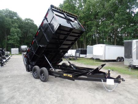 New GRIFFIN BRAND , 14 FT, Dump Trailer 7X14X4'High Sides 14,000 lb. GVWR, Griffin Brand. Triple Frame, Ramps