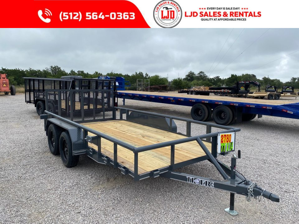 New 2026 Tiger - 77  x 14' - Utility Trailer - 3' Gate