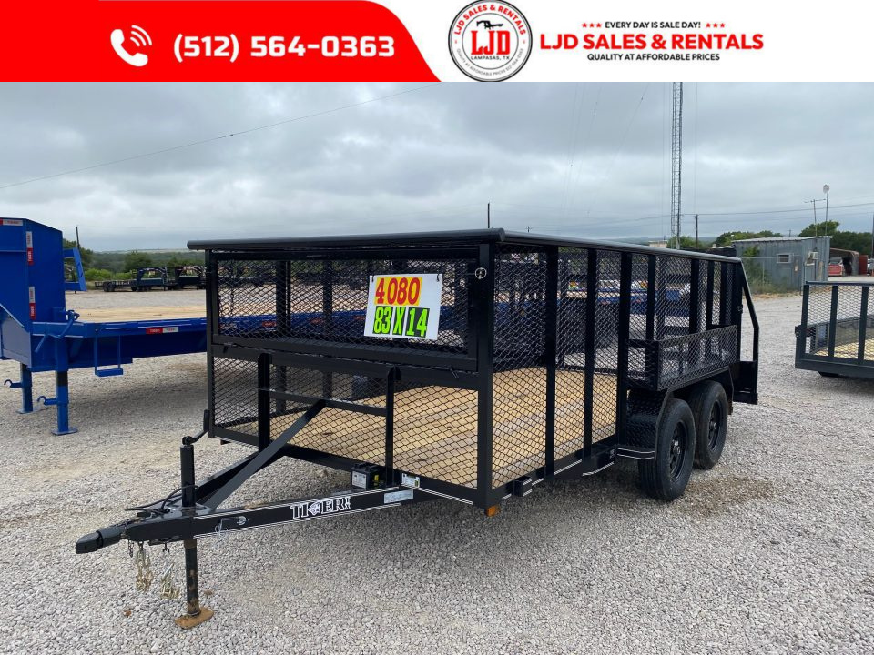 New 2025 Tiger - 83" x 14' Landscape Trailer - 4' Gate - 3500lb Axles