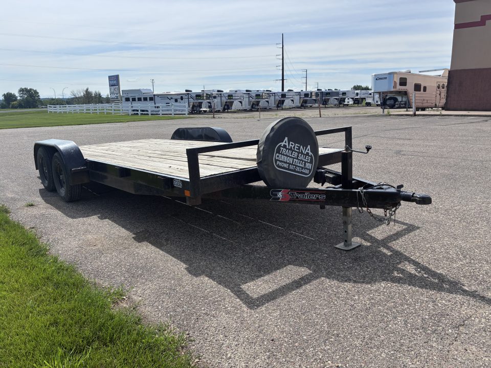 Used 2022 S&S Manufacturing 16' BP Car Hauler Flatbed Trailer