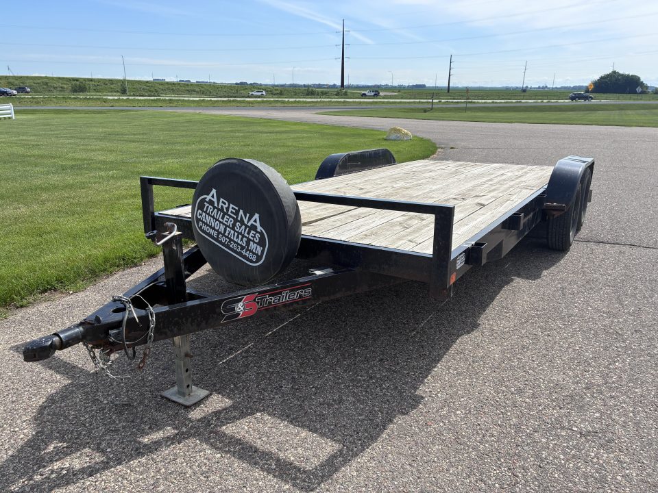 Used 2022 S&S Manufacturing 16' BP Car Hauler Flatbed Trailer