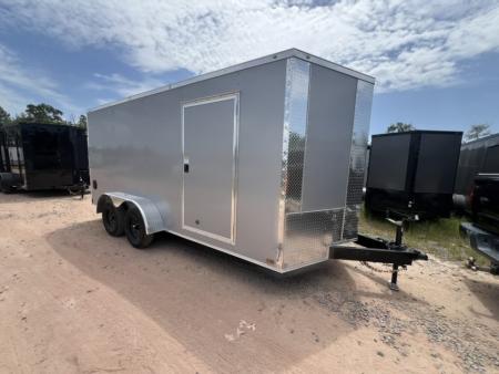 New 2027 Titanium 7x16 Tandem Axle Enclosed Cargo Trailer – Light Gray Polycore