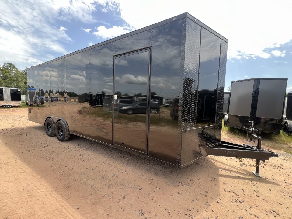 New 2027 Titanium 8.5x24 Tandem Axle Car Hauler – Black Polycore