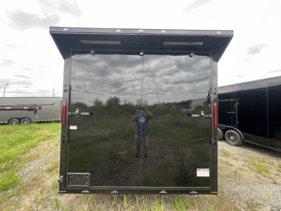 New 2027 South Georgia Cargo 8.5x28 Tandem Axle Enclosed Cargo Trailer – Blackl Polycore Super Stealth Blackout Edition | 7'6" Interior, Escape Door & Rear Spoiler