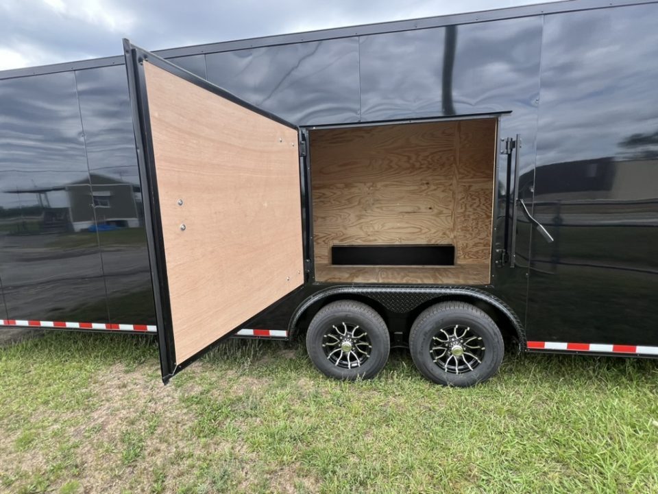 New 2027 South Georgia Cargo 8.5x28 Tandem Axle Enclosed Cargo Trailer – Blackl Polycore Super Stealth Blackout Edition | 7'6" Interior, Escape Door & Rear Spoiler