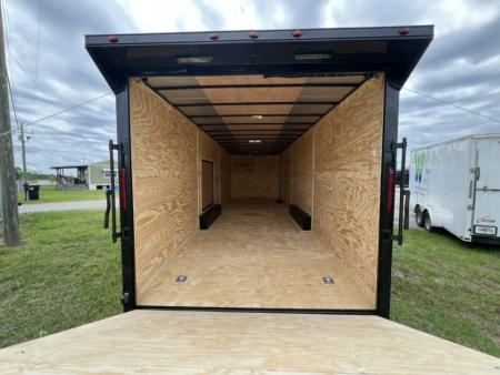 New 2027 South Georgia Cargo 8.5x28 Tandem Axle Enclosed Cargo Trailer – Blackl Polycore Super Stealth Blackout Edition | 7'6" Interior, Escape Door & Rear Spoiler