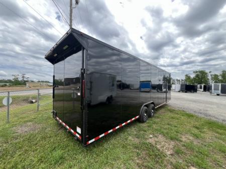 New 2027 South Georgia Cargo 8.5x28 Tandem Axle Enclosed Cargo Trailer – Blackl Polycore Super Stealth Blackout Edition | 7'6" Interior, Escape Door & Rear Spoiler