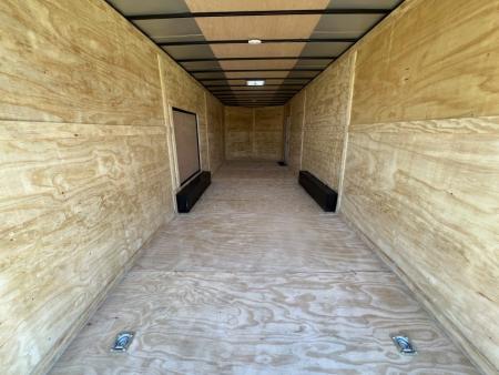 New 2027 South Georgia Cargo 8.5x28 Tandem Axle Enclosed Cargo Trailer – Charcoal Polycore Super Stealth Blackout Edition | 7'6" Interior, Escape Door & Rear Spoiler