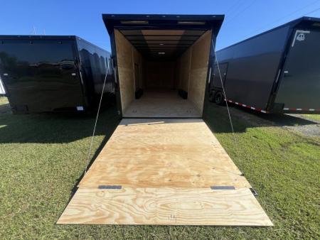 New 2027 South Georgia Cargo 8.5x28 Tandem Axle Enclosed Cargo Trailer – Charcoal Polycore Super Stealth Blackout Edition | 7'6" Interior, Escape Door & Rear Spoiler