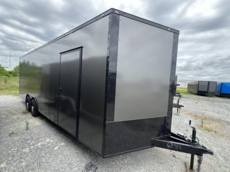 New 2027 South Georgia Cargo 8.5x24 Tandem Axle Enclosed Cargo Trailer – Charcoal Polycore Super Stealth Blackout Edition | 7'6  Interior & Escape Door-