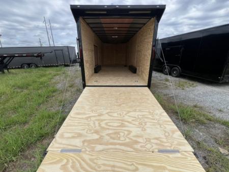 New 2027 South Georgia Cargo 8.5x24 Tandem Axle Enclosed Cargo Trailer – Charcoal Polycore Super Stealth Blackout Package | 7'6" Interior, Escape Door & Rear Spoiler