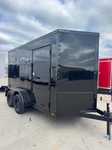 New 2027 Titanium 6x12 Tandem Axle Enclosed Motorcycle Trailer – Black Polycore