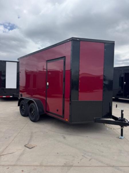 New 2027 Titanium 6x12 Tandem Axle Enclosed Motorcycle Trailer – Brandywine Polycore Blackout Package | Rear Spoiler