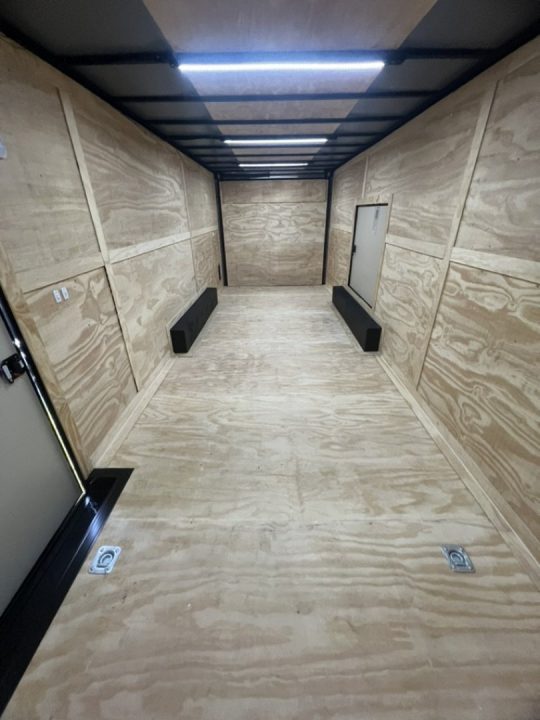 New 2027 Rock Solid Cargo 8.5x20 Tandem Axle Enclosed Cargo Trailer – White Polycore Super Stealth Blackout Package | Spread Axle