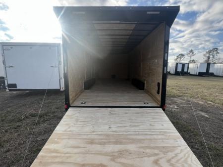 New 2027 Rock Solid Cargo 8.5x20 Tandem Axle Enclosed Cargo Trailer – White Polycore Super Stealth Blackout Package | Spread Axle