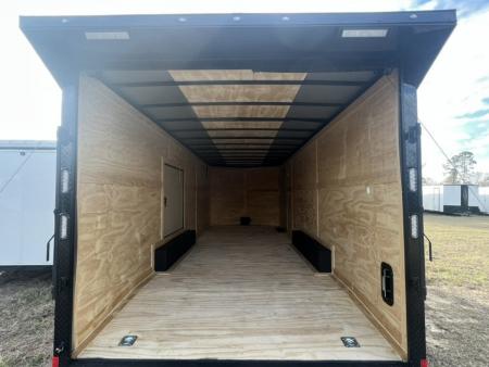 New 2027 Rock Solid Cargo 8.5x20 Tandem Axle Enclosed Cargo Trailer – White Polycore Super Stealth Blackout Package | Spread Axle