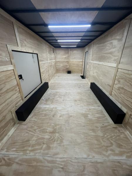 New 2027 Rock Solid Cargo 8.5x20 Tandem Axle Enclosed Cargo Trailer – White Polycore Super Stealth Blackout Package | Spread Axle