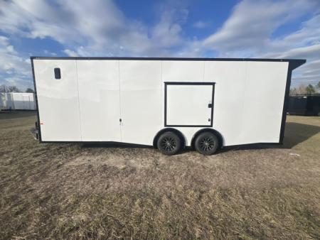 New 2027 Rock Solid Cargo 8.5x20 Tandem Axle Enclosed Cargo Trailer – White Polycore Super Stealth Blackout Package | Spread Axle