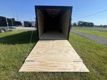 New 2027 South Georgia Cargo 8.5x28 Tandem Axle Enclosed Cargo Trailer – Charcoal Polycore Super Stealth Blackout Package | Escape Door