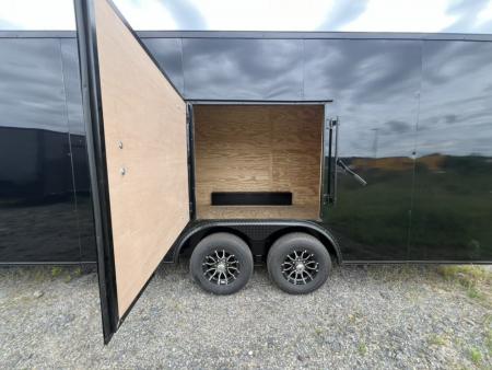 New 2027 South Georgia Cargo 8.5x24 Tandem Axle Enclosed Cargo Trailer – Black Super Stealth Blackout Package | Escape Door & Rear Spoiler