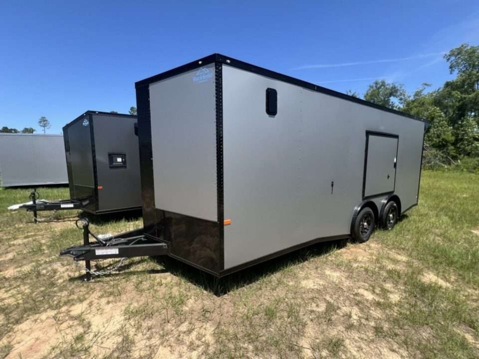 New 2027 Rock Solid Cargo 8.5x20 Tandem Axle Enclosed Car Hauler – Black Polycore Super Stealth Blackout Package | Spread Axle