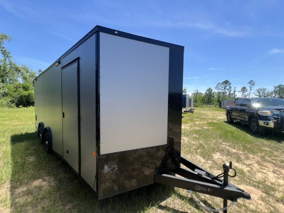 New 2027 Rock Solid Cargo 8.5x20 Tandem Axle Enclosed Car Hauler – Black Polycore Super Stealth Blackout Package | Spread Axle