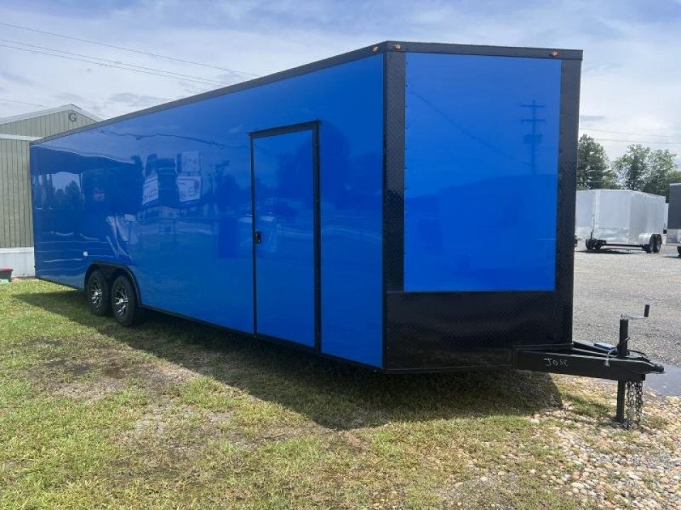New 2027 South Georgia Cargo 8.5x28 Tandem Axle Enclosed Car Hauler – Charcoal Polycore