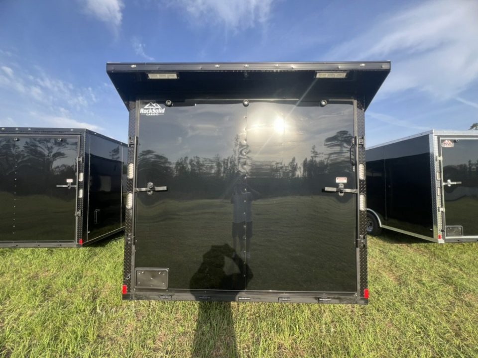 New 2027 Rock Solid Cargo 8.5x20 Tandem Axle Enclosed Cargo Trailer – Black Polycore Super Stealth Blackout Package | Spread Axle