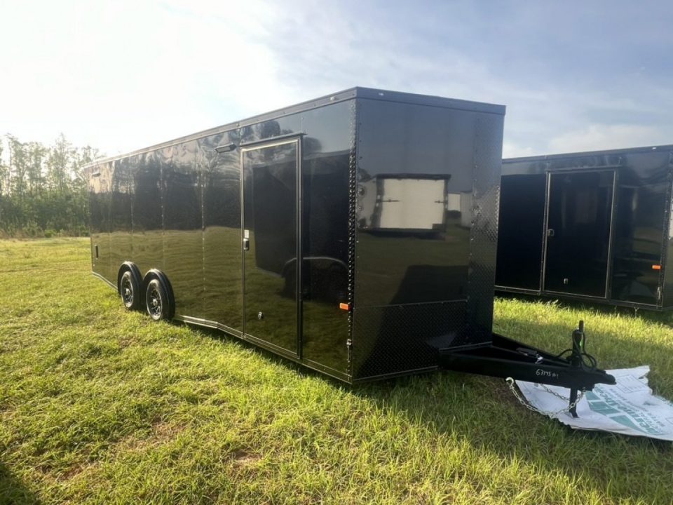 New 2027 Rock Solid Cargo 8.5x20 Tandem Axle Enclosed Cargo Trailer – Black Polycore Super Stealth Blackout Package | Spread Axle