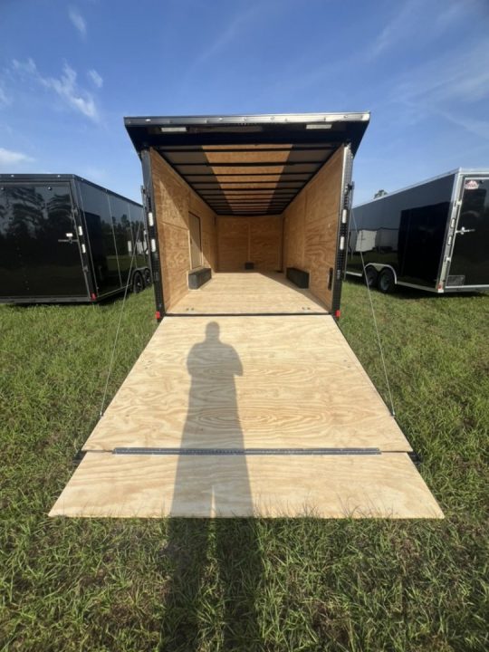 New 2027 Rock Solid Cargo 8.5x20 Tandem Axle Enclosed Cargo Trailer – Black Polycore Super Stealth Blackout Package | Spread Axle