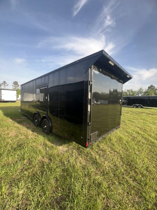 New 2027 Rock Solid Cargo 8.5x20 Tandem Axle Enclosed Cargo Trailer – Black Polycore Super Stealth Blackout Package | Spread Axle