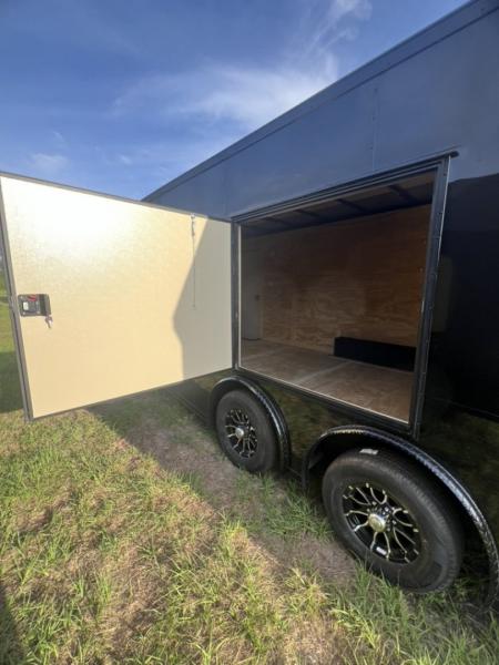 New 2027 Rock Solid Cargo 8.5x20 Tandem Axle Enclosed Cargo Trailer – Black Polycore Super Stealth Blackout Package | Spread Axle