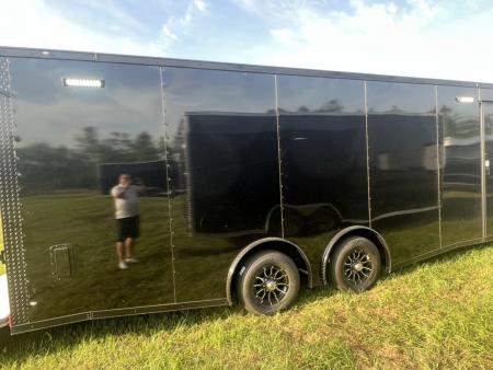 New 2027 Rock Solid Cargo 8.5x20 Tandem Axle Enclosed Cargo Trailer – Black Polycore Super Stealth Blackout Package | Spread Axle