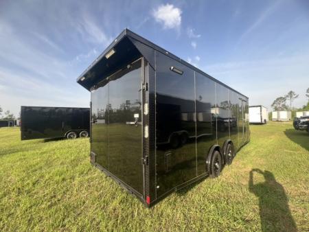 New 2027 Rock Solid Cargo 8.5x20 Tandem Axle Enclosed Cargo Trailer – Black Polycore Super Stealth Blackout Package | Spread Axle