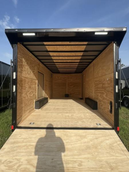 New 2027 Rock Solid Cargo 8.5x20 Tandem Axle Enclosed Cargo Trailer – Black Polycore Super Stealth Blackout Package | Spread Axle