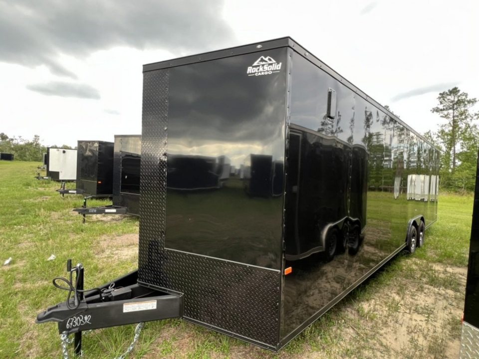 New 2027 Rock Solid Cargo 8.5x28 Tandem Axle Enclosed Cargo Trailer – Black Polycore