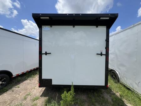 New 2027 Rock Solid Cargo 8.5x16 Tandem Axle Enclosed Motorcycle Trailer – White Polycore Super Stealth Blackout Package
