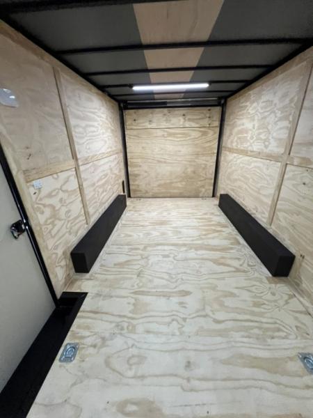 New 2027 Rock Solid Cargo 8.5x16 Tandem Axle Enclosed Motorcycle Trailer – White Polycore Super Stealth Blackout Package