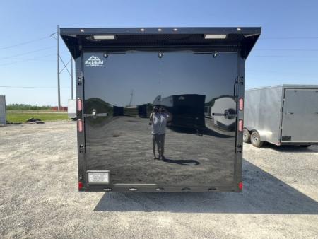 New 2027 Rock Solid Cargo 8.5x24 Tandem Axle Enclosed Race Trailer – Black Polycore Super Stealth Blackout Package | Spread Axle