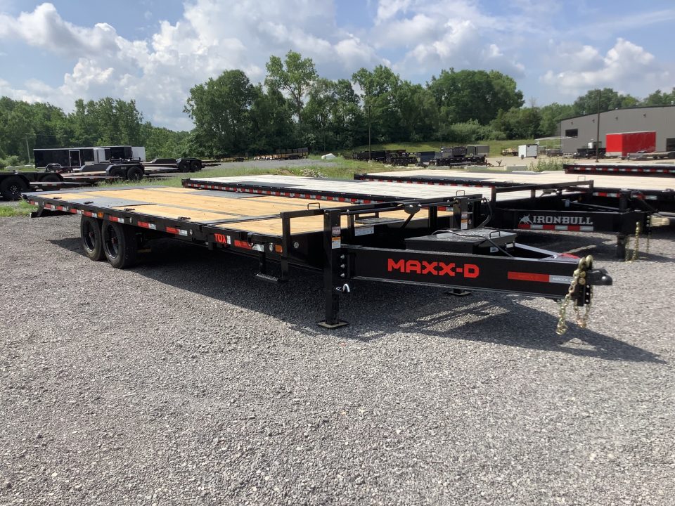 New 2027 MAXX-D 102x26 17500 GVWR Tuff Wireless Remote W NOCO Chargers Power Tilt Deckover Trailer