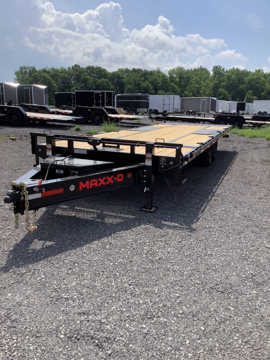New 2027 MAXX-D 102x26 17500 GVWR Tuff Wireless Remote W NOCO Chargers Power Tilt Deckover Trailer