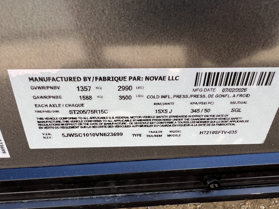 New 2027 H&H Trailers 6 x 10 H7210SFTV-035 Cargo / Enclosed Trailer