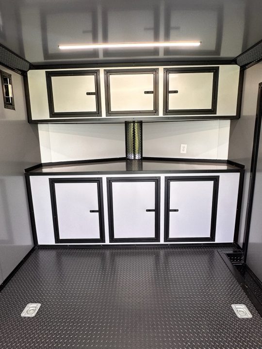 New 2026 Luxe 8.5x24 Racing Trailer Finished Interior- 5200 Tandem Axle-Silver-Blackout
