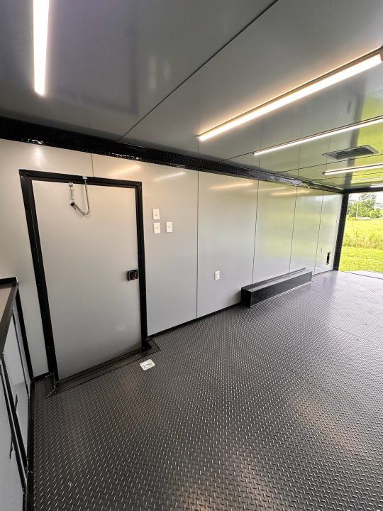 New 2026 Luxe 8.5x24 Racing Trailer Finished Interior- 5200 Tandem Axle-Silver-Blackout
