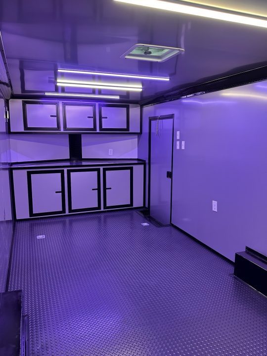 New 2026 Luxe 8.5x24 Racing Trailer Finished Interior- 5200 Tandem Axle-Silver-Blackout